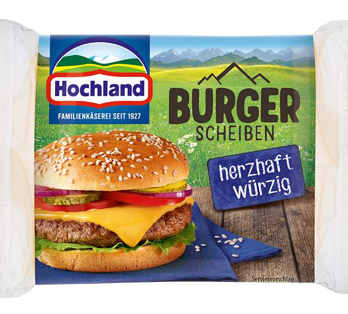 Burger Scheiben würzig-pikant | Hochland Familienkäserei 