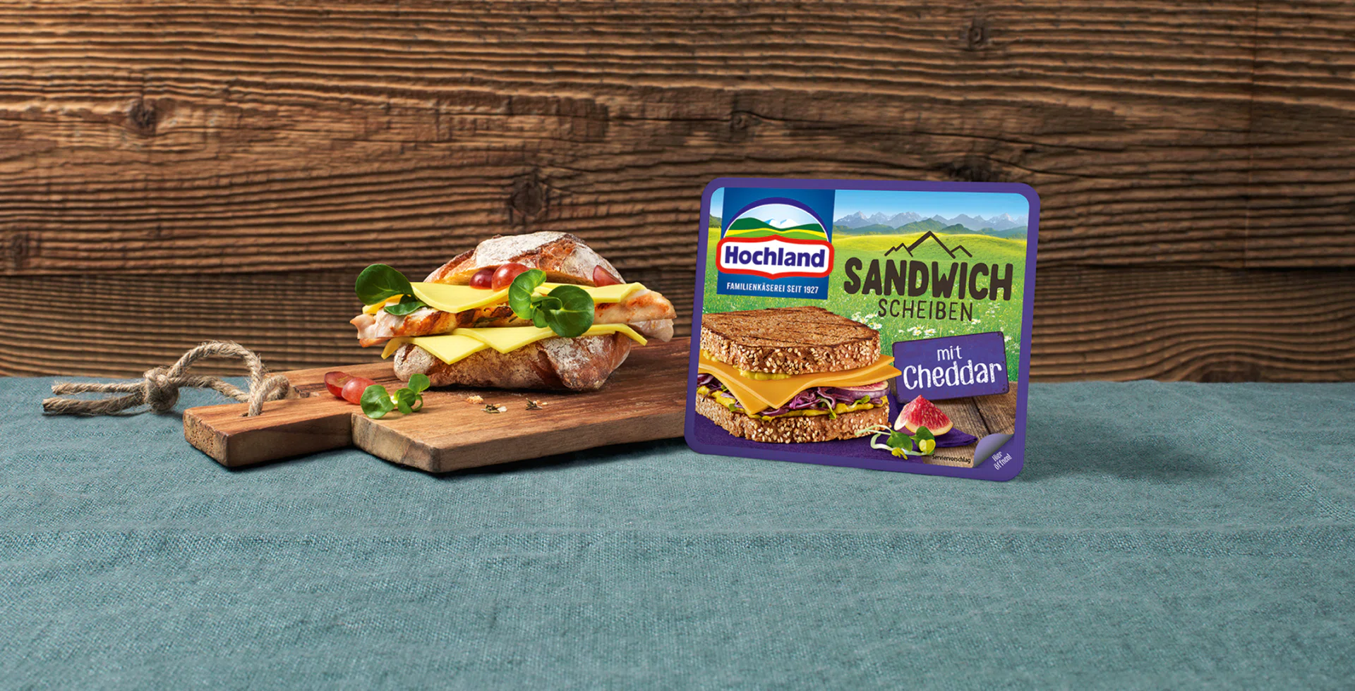 Sandwich Scheiben - mit Familienkäserei Hochland Cheddar 