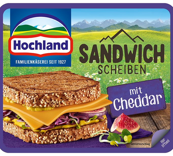 Sandwich Scheiben - mit Cheddar | Hochland Familienkäserei